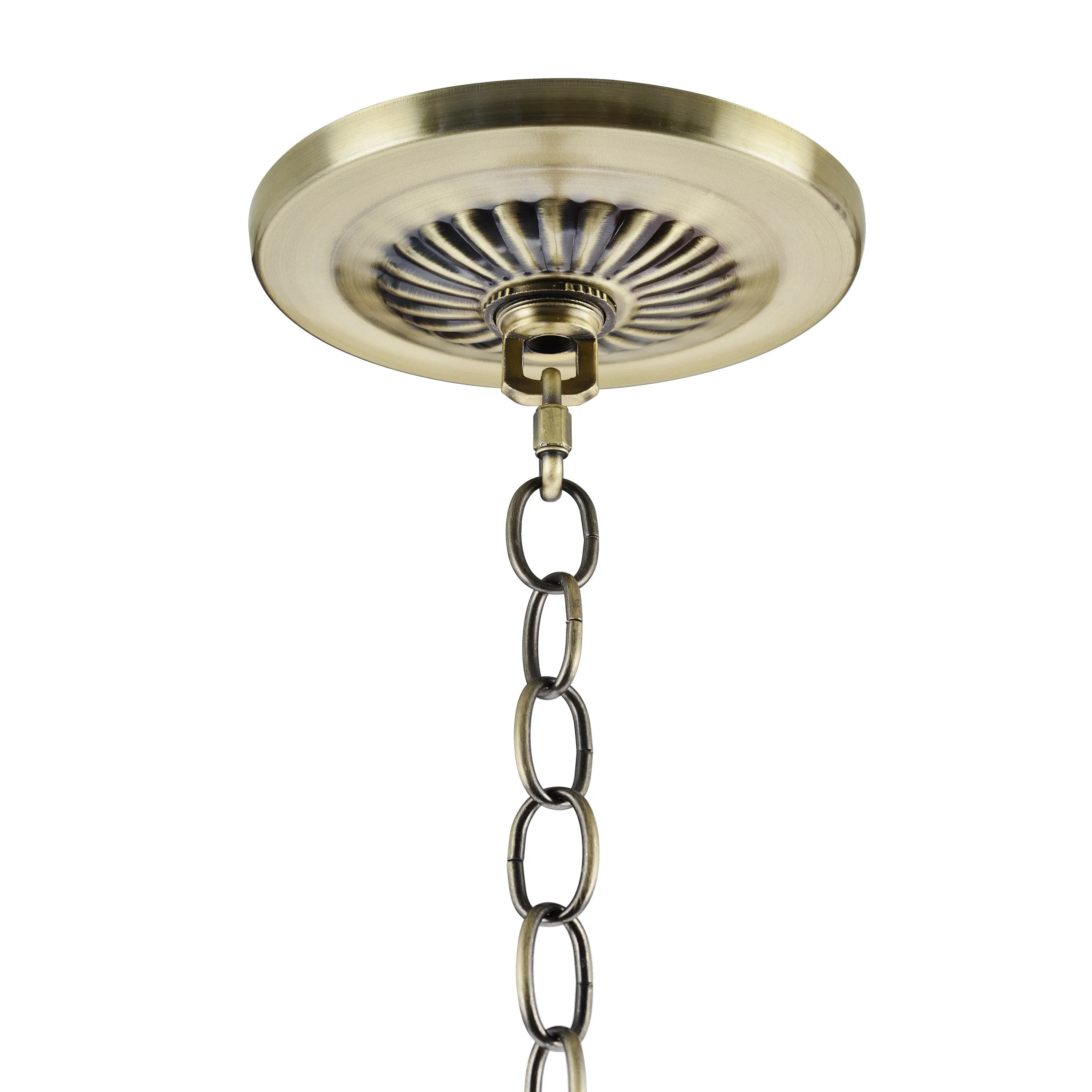 # 21515-2X Transitional Fixture Canopy Kit, 4-3/4 Diameter with Collar Loop, 1" Center Hole, Antique Brass, 3Ft Heavy Chain, 1 Sets/Pack