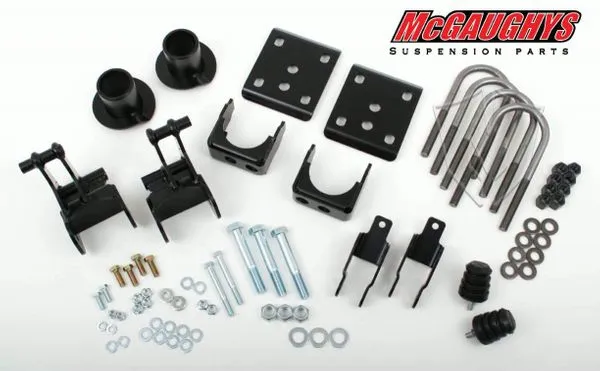 (04-08 FORD F-150 2WD 2/4 in ALL CABS Front coil relocators drop down brackets u-bolts shock extenders bump stops