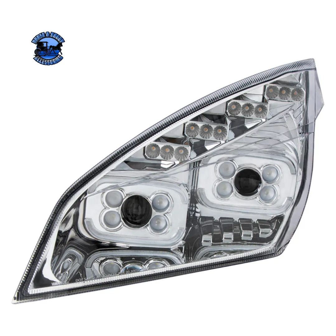 10 LED PROJECTOR HEADLIGHT WITH LED SEQUENTIAL TURN & DRL FOR 2018-2024 CASCADIA (Choose Color) (Choose Side)