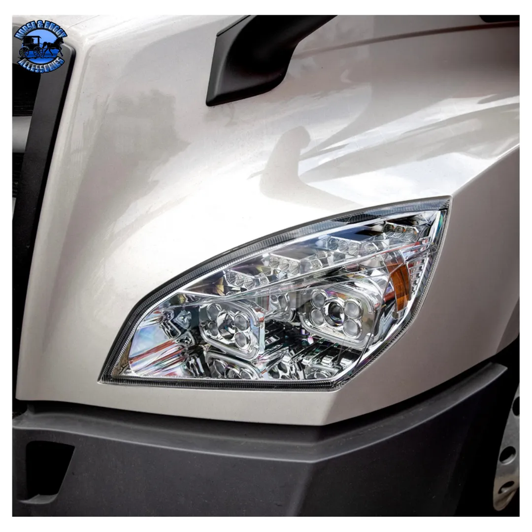 10 LED PROJECTOR HEADLIGHT WITH LED SEQUENTIAL TURN & DRL FOR 2018-2024 CASCADIA (Choose Color) (Choose Side)