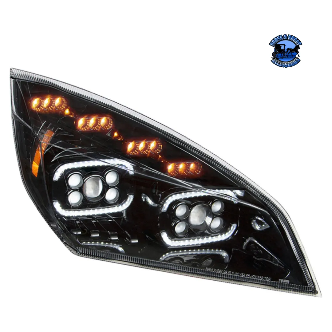 10 LED PROJECTOR HEADLIGHT WITH LED SEQUENTIAL TURN & DRL FOR 2018-2024 CASCADIA (Choose Color) (Choose Side)