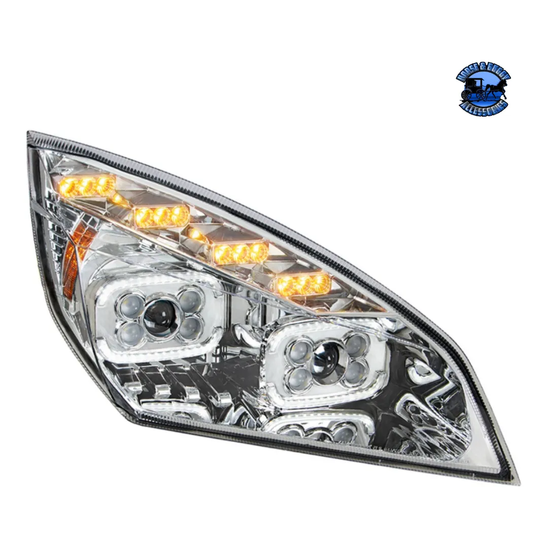 10 LED PROJECTOR HEADLIGHT WITH LED SEQUENTIAL TURN & DRL FOR 2018-2024 CASCADIA (Choose Color) (Choose Side)