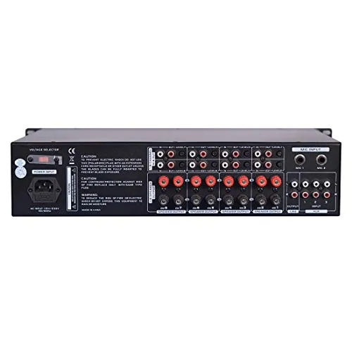 12-Channel Wireless Bluetooth Power Amplifier - 6000W Rack Mount Multi Zone Sound Mixer Audio Home Stereo Receiver Box System w/RCA, USB, AUX - for Speaker, PA, Theater, Studio/Stage - Pyle PT12050CH