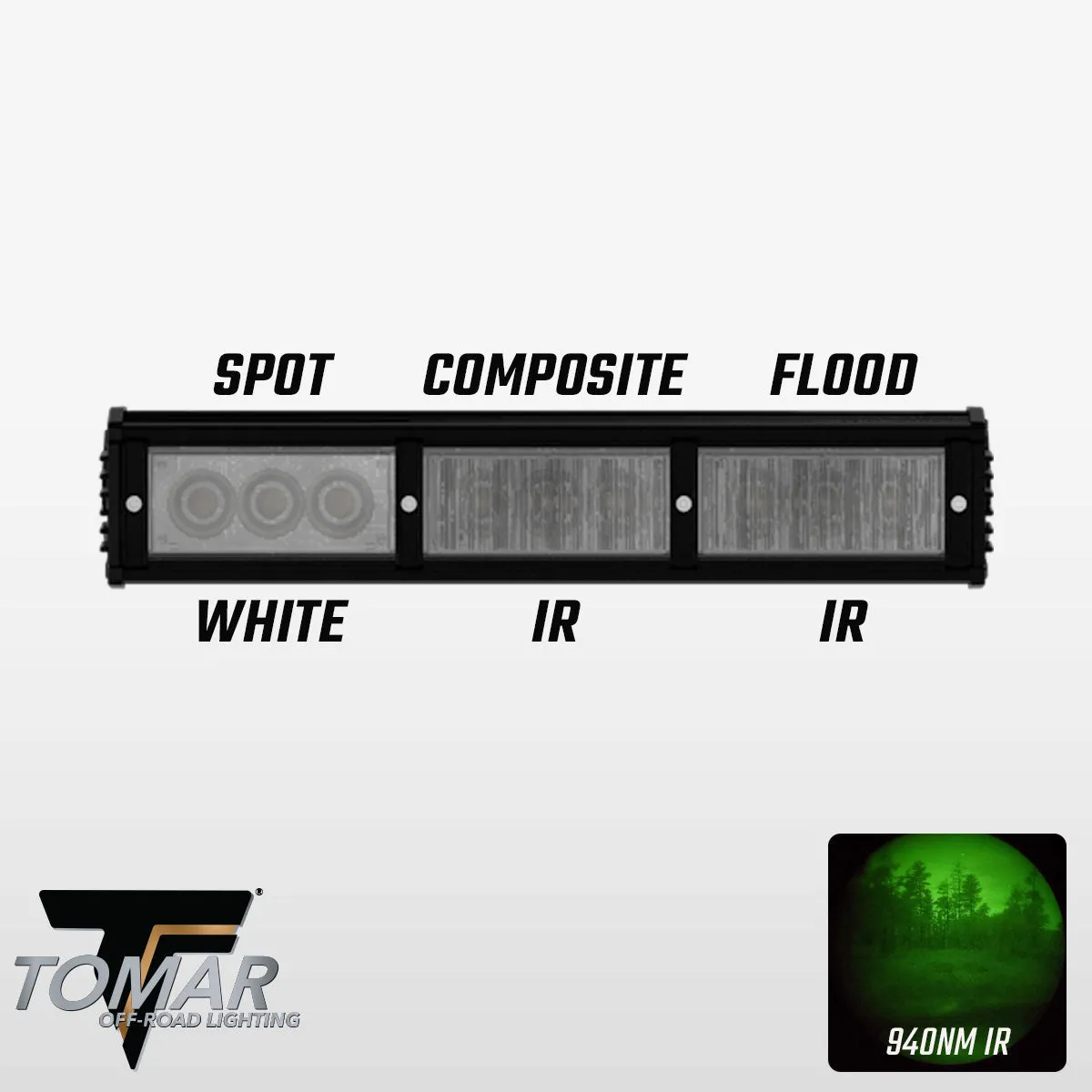 15" TRX Series Single Color Infrared LED Light Bar (White/IR)