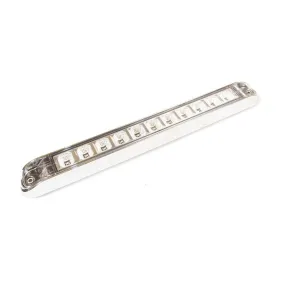 17-6/8" X 2-1/8" Amber Led Light Bar With 11 Leds, Clear Lens And Chrome Bezel | F235253