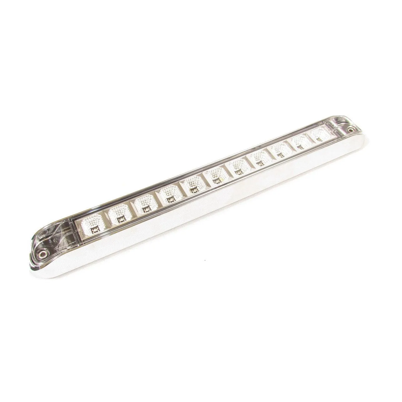 17-6/8" X 2-1/8" Amber Led Light Bar With 11 Leds, Clear Lens And Chrome Bezel | F235253