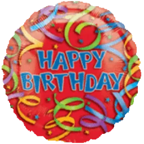 18" Happy Birthday Streamers Mylar Balloon #102