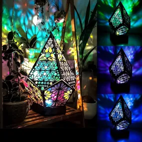 3D Colorful Bohemian LED Night Light Star Starry Sky Floor Projection Party Lamp