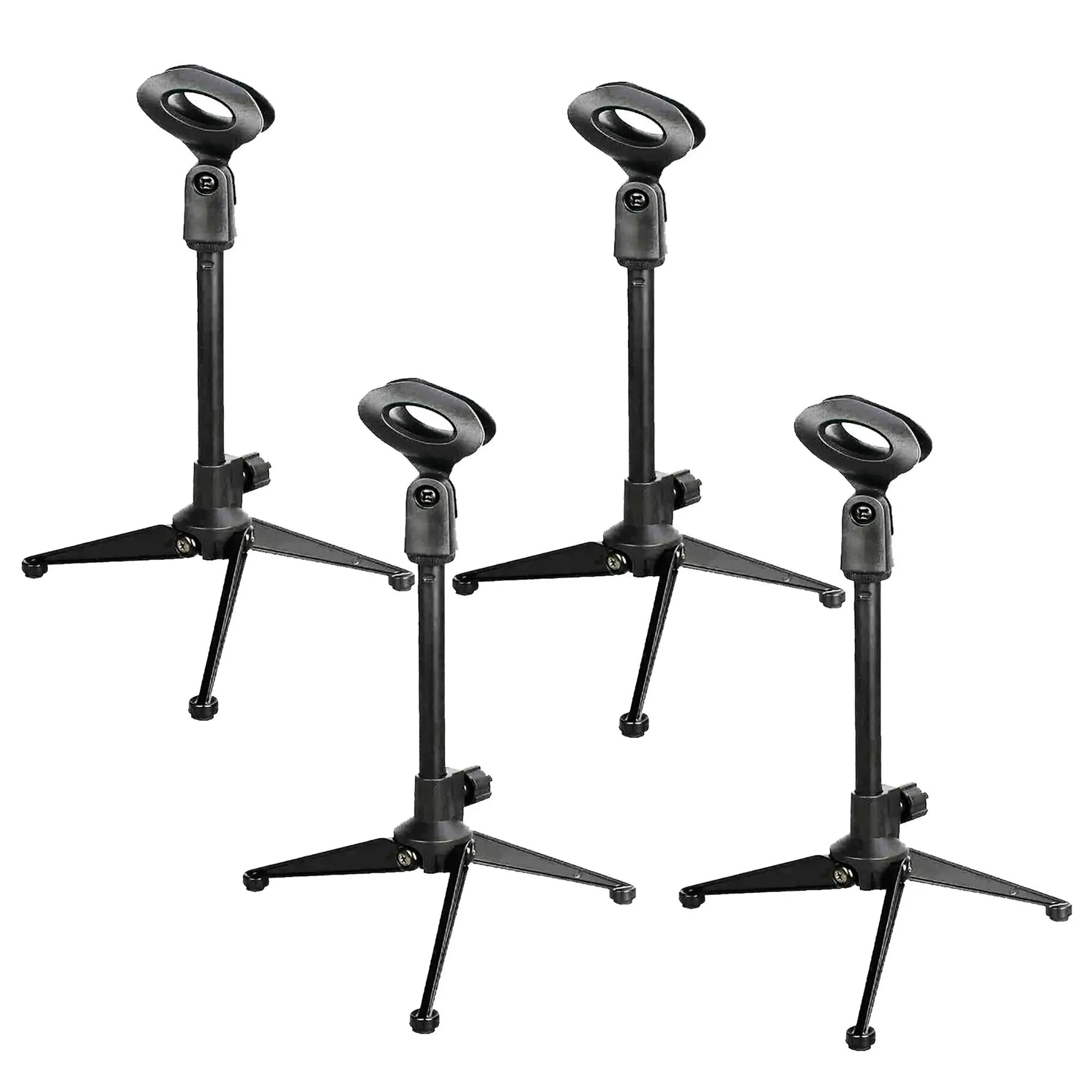 5 Core Universal Small Desktop Microphone Stand Adjustable Tabletop Mic Stand For Dynamic Wired Microphone Q2U Shure SM58 SM57 -MS MINI TRI BLK 4PCS
