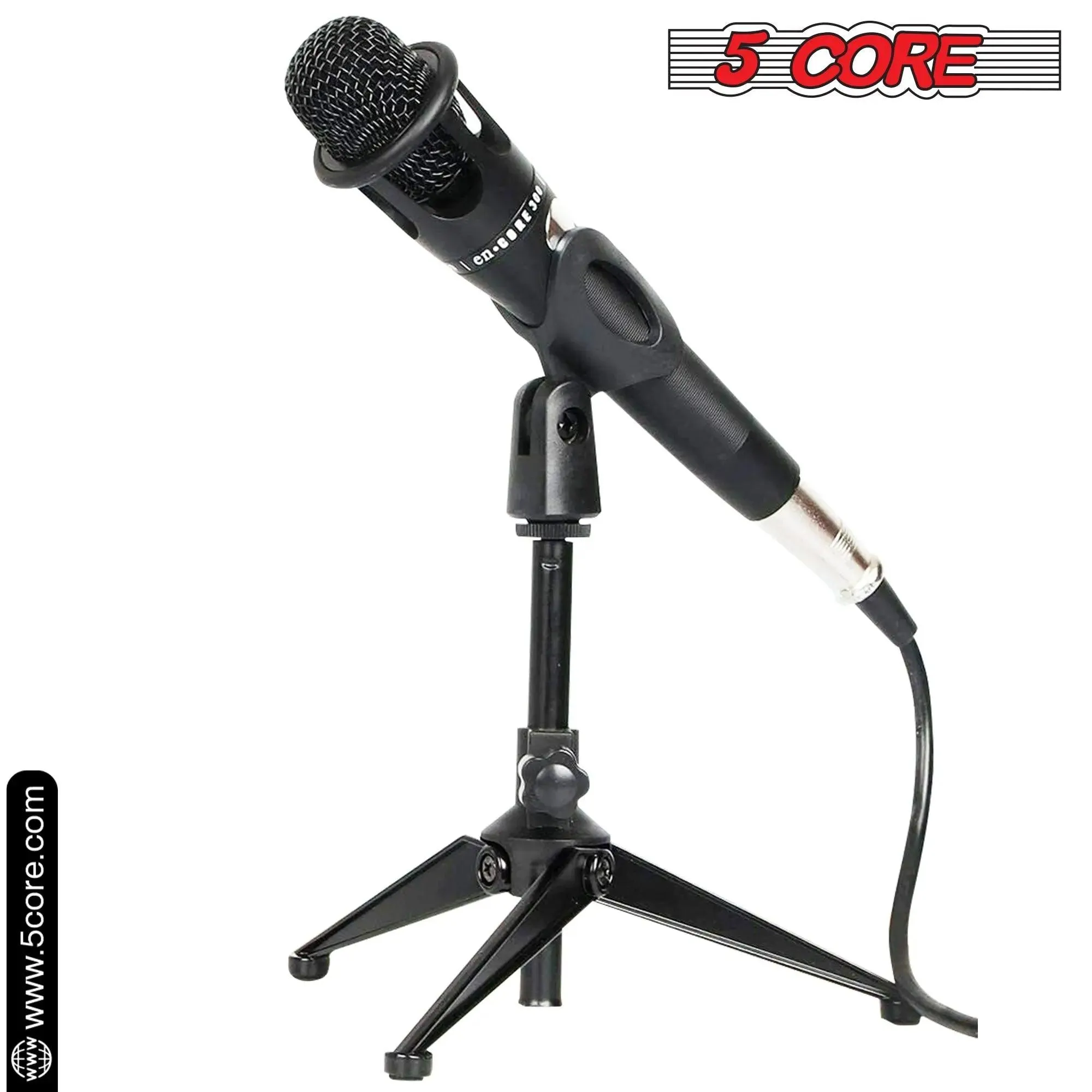 5 Core Universal Small Desktop Microphone Stand Adjustable Tabletop Mic Stand For Dynamic Wired Microphone Q2U Shure SM58 SM57 -MS MINI TRI BLK 4PCS