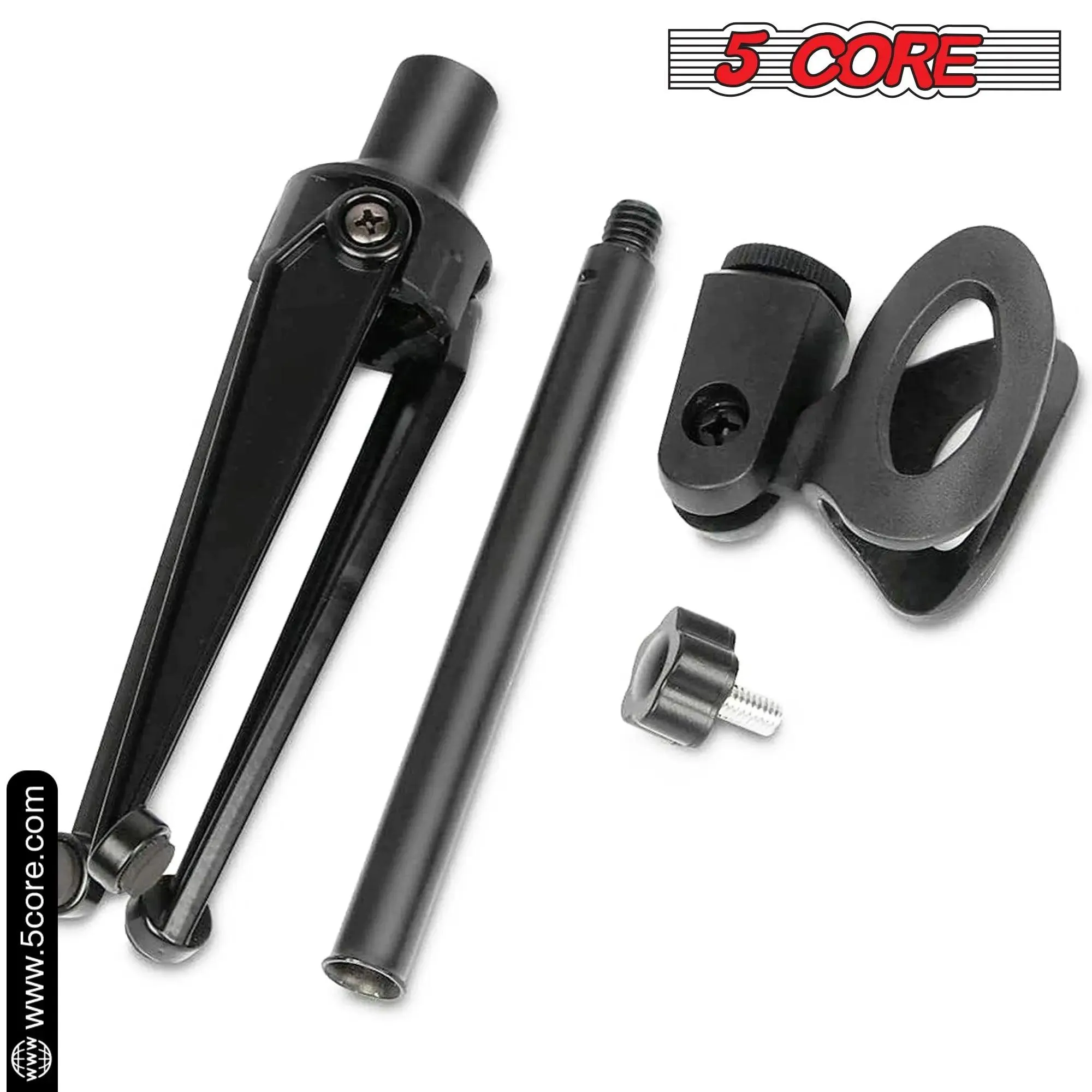 5 Core Universal Small Desktop Microphone Stand Adjustable Tabletop Mic Stand For Dynamic Wired Microphone Q2U Shure SM58 SM57 -MS MINI TRI BLK 4PCS