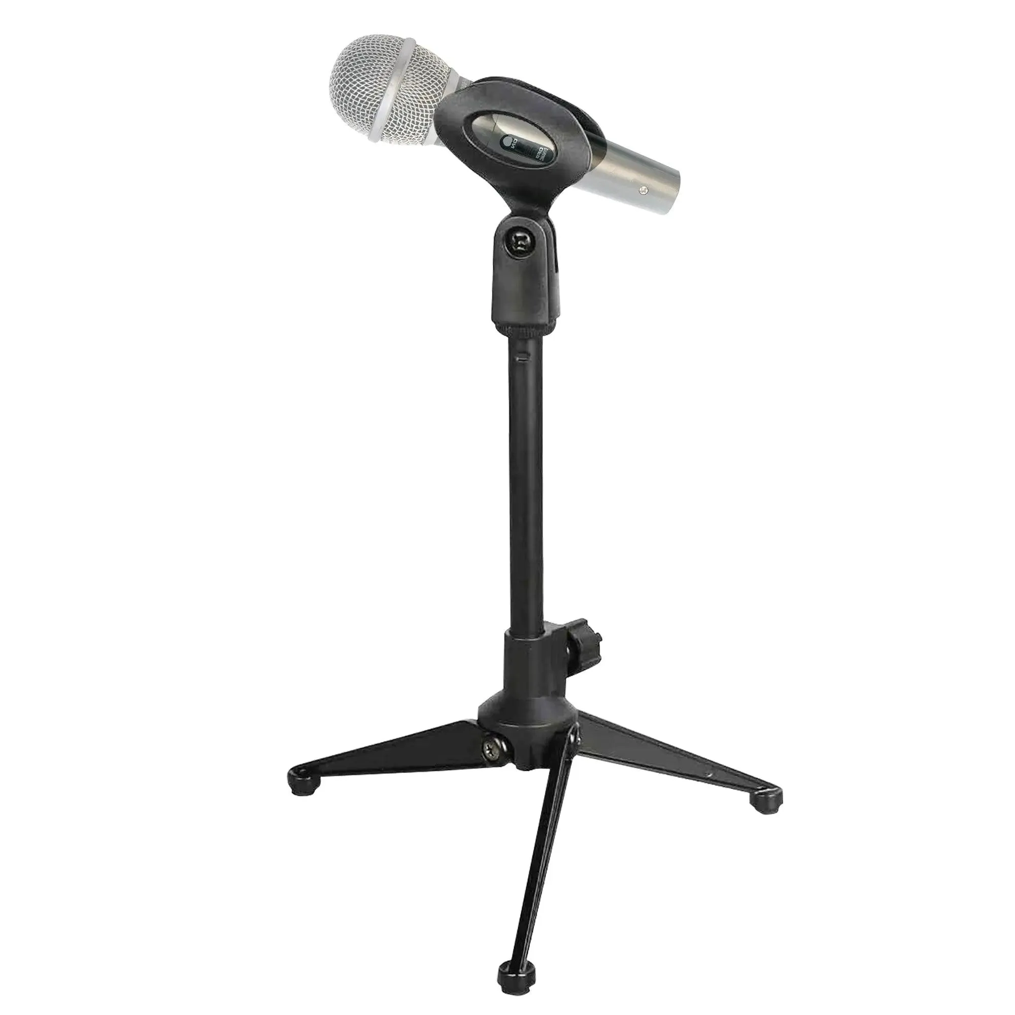 5 Core Universal Small Desktop Microphone Stand Adjustable Tabletop Mic Stand For Dynamic Wired Microphone Q2U Shure SM58 SM57 -MS MINI TRI BLK 4PCS