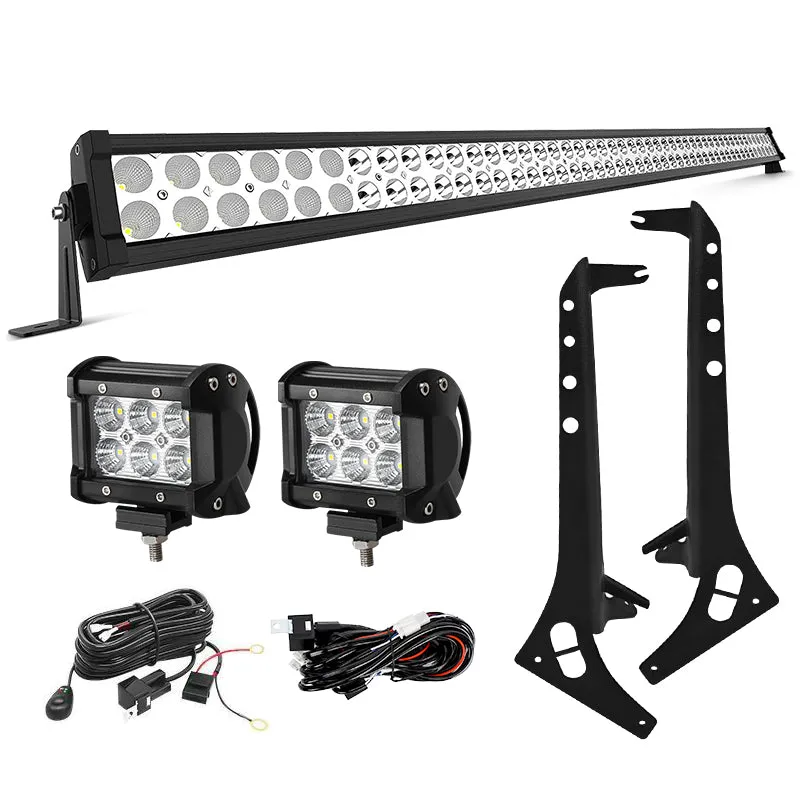 52" Jeep Light Bar & Pods & Brackets for 2018-Later Wrangler JL JLU & Gladiator | Prevail Series