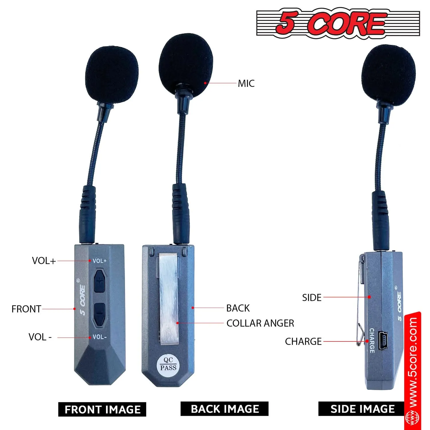 5Core Voice Amplifier 200W Portable PA Speaker System   Wireless Lavalier Microphone