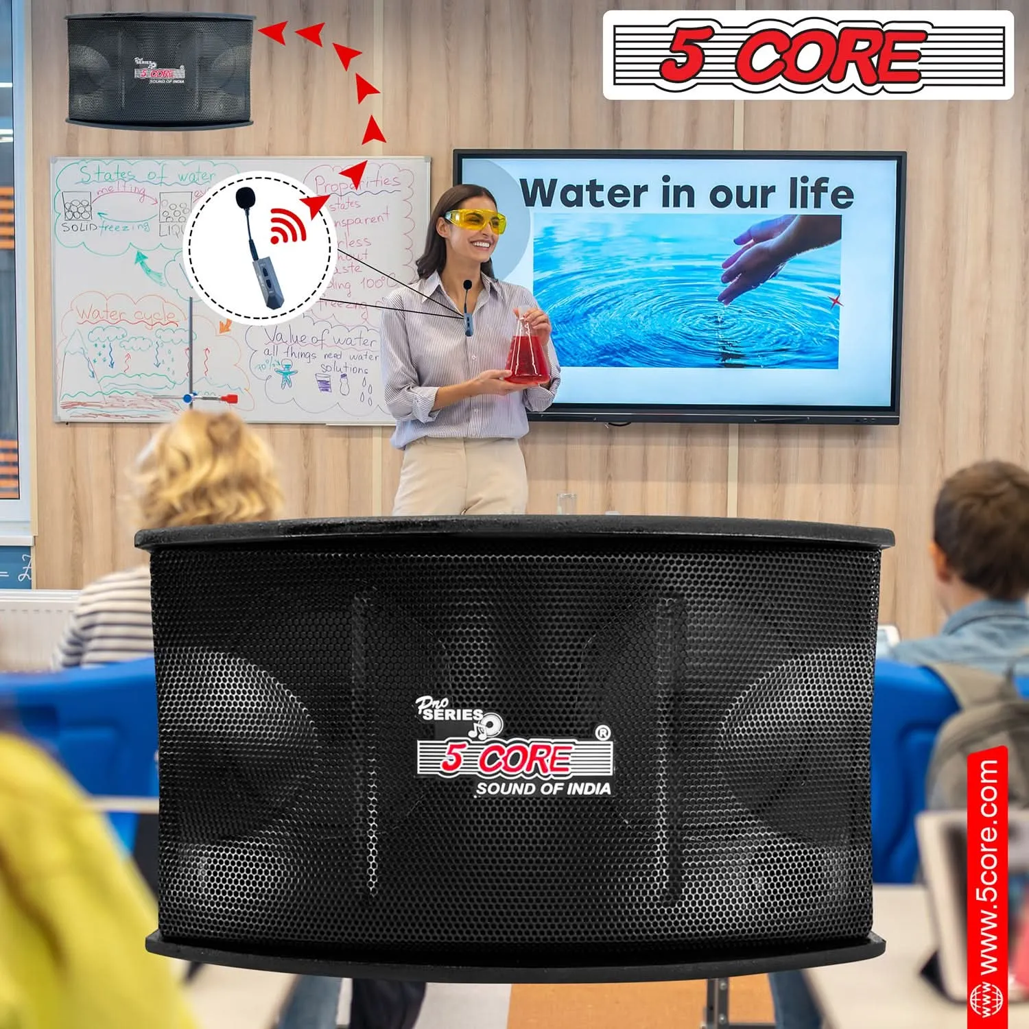 5Core Voice Amplifier 200W Portable PA Speaker System   Wireless Lavalier Microphone