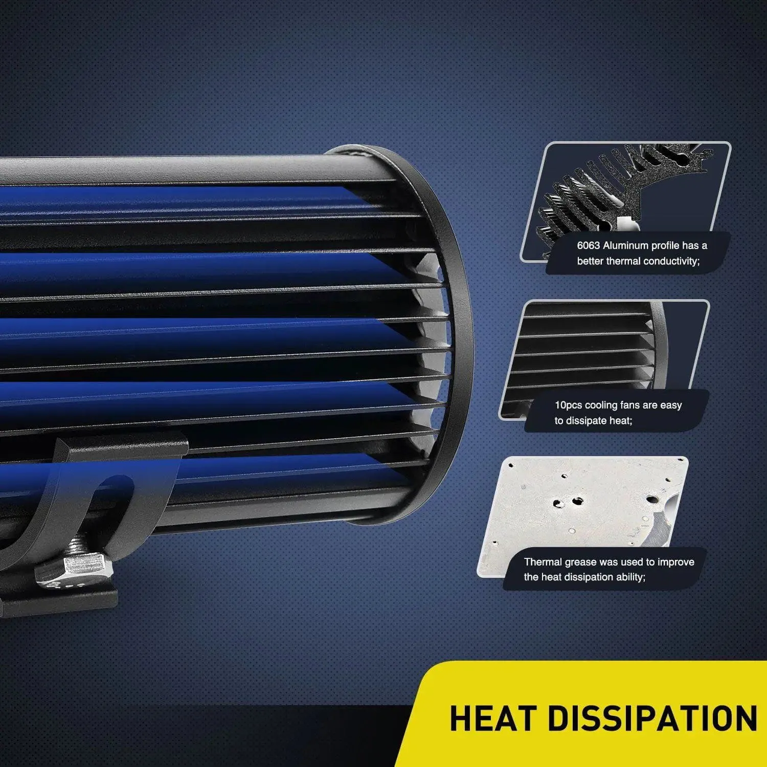 6.5 Inch 120W Triple Row Spot Flood LED Light Bars (Pair)