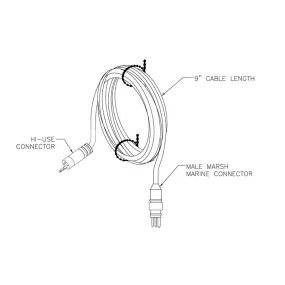 Adaptor, Hi-Use to male marsh marine 4 pin connector.