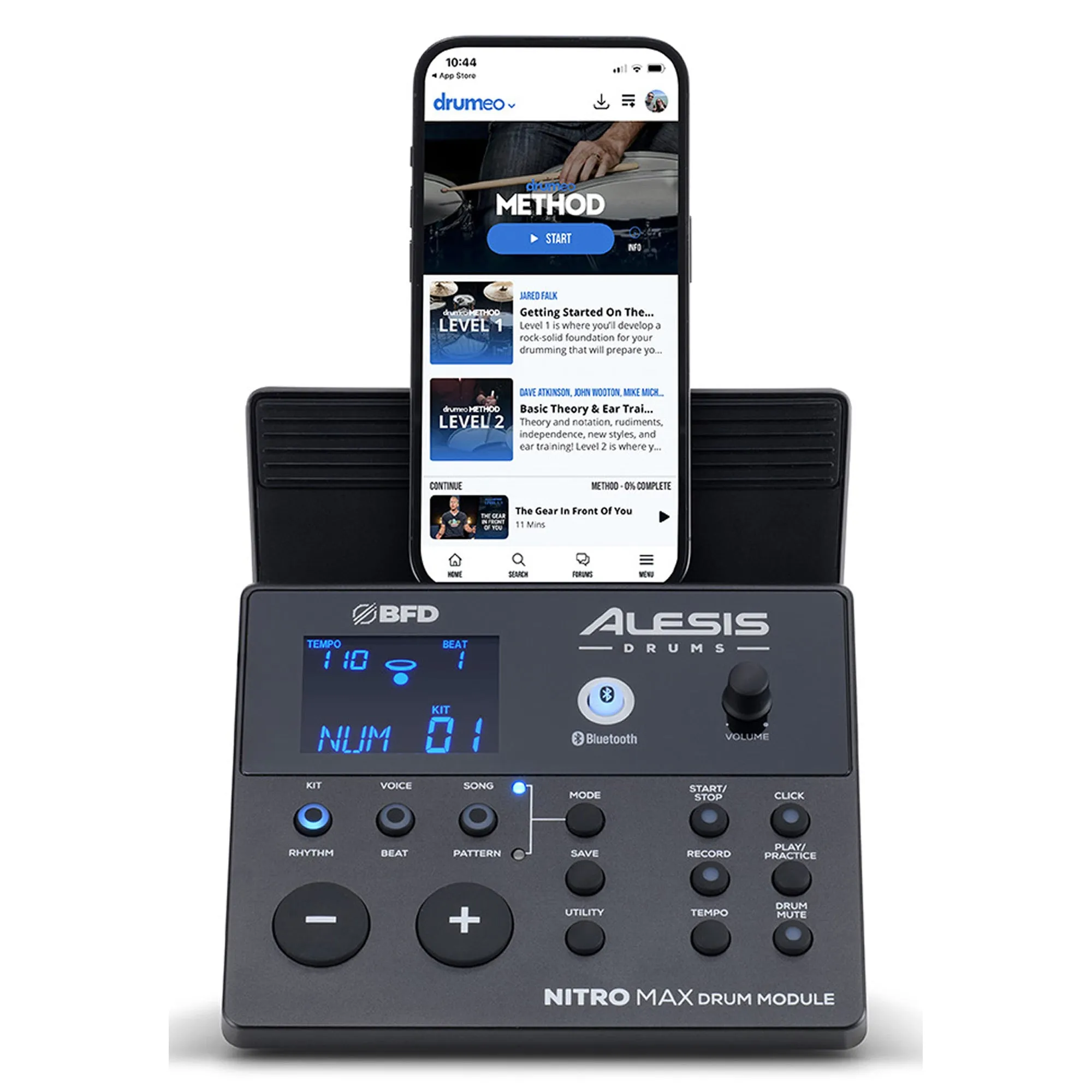 Alesis Nitro Max Eight Piece Electronic Drum Kit w/ Mesh Heads and Bluetooth
