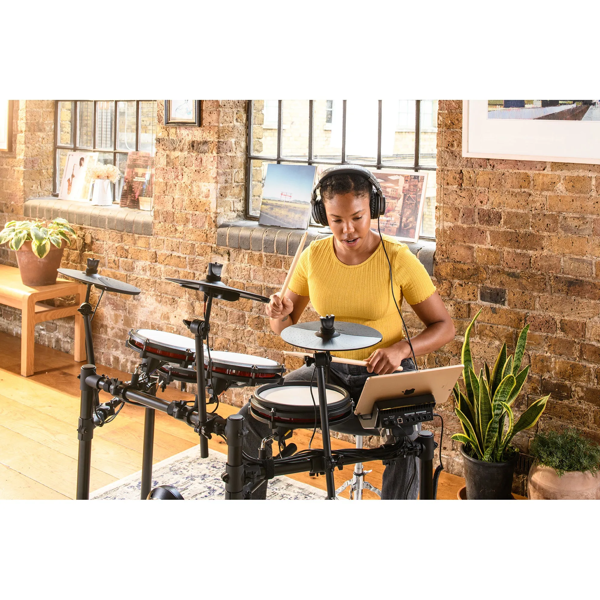 Alesis Nitro Max Eight Piece Electronic Drum Kit w/ Mesh Heads and Bluetooth