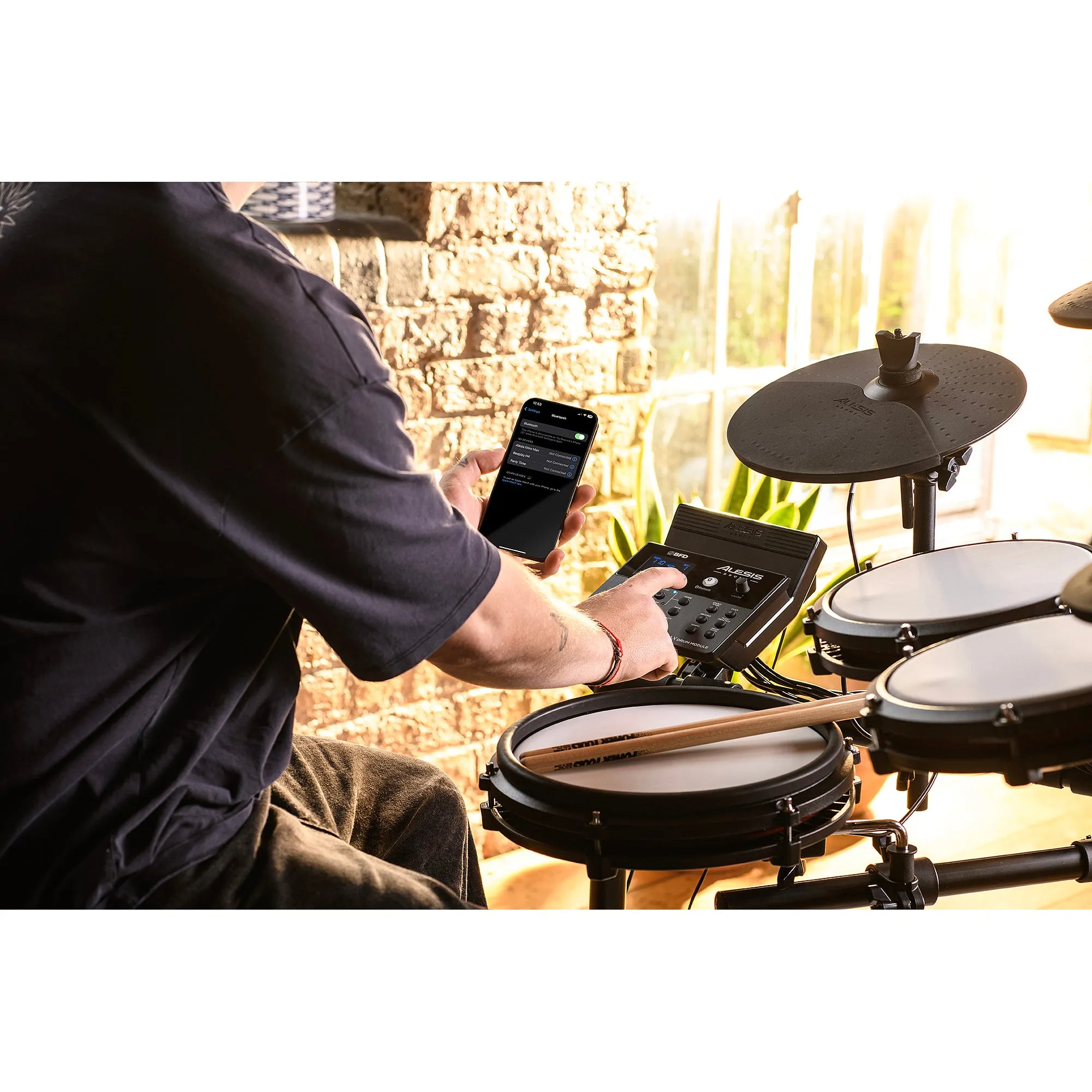 Alesis Nitro Max Eight Piece Electronic Drum Kit w/ Mesh Heads and Bluetooth