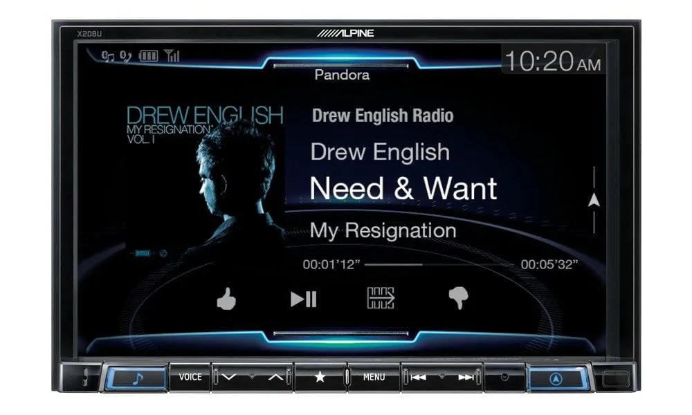 Alpine Electronics X208U MECH-Less Dash System for Custom Installation or Use with Separate Alpine Vehicle-Specific Dash Kit, 8"