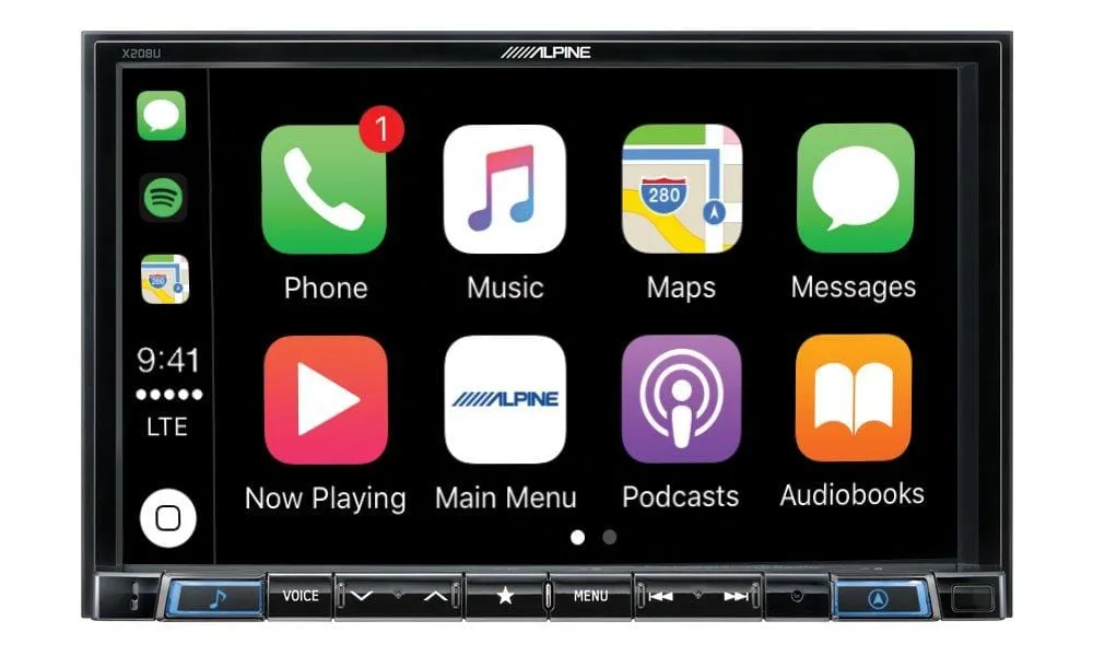 Alpine Electronics X208U MECH-Less Dash System for Custom Installation or Use with Separate Alpine Vehicle-Specific Dash Kit, 8"