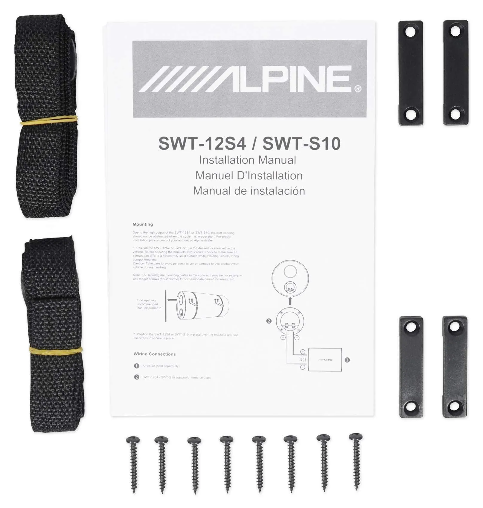 ALPINE SWT-12S4 1000w 12" Subwoofer in Bass Tube 4-Ohm Sub Bluetooth Speaker