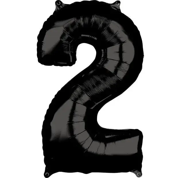 Anagram Black Mid-Size Number Foil Balloon - 2