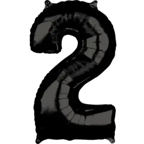 Anagram Black Mid-Size Number Foil Balloon - 2