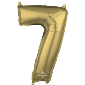 Anagram White Gold Mid-Size Number Foil Balloon - 7