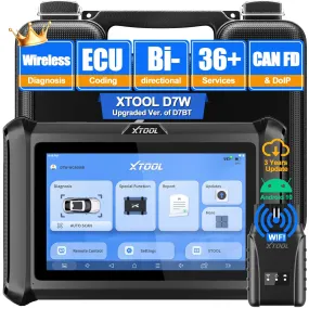 Bidirectional Scan Tool XTOOL D7W: Wireless Ver. of D7/D7S, OBD2 Scanner with 3-Year Updates, ECU Coding, CAN FD/DoIP, 36  Resets, Crank Sensor Relearn, All System Scanner for Car