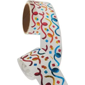 Bulk Roll Prismatic Stickers, Streamers / Confetti / Multicolor (50 Repeats)