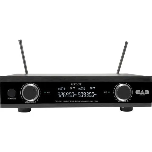 CAD GXLD2HBAH Dual-Channel Digital Wireless Microphone System with Handheld Headset, and Guitar Cable (AH: 902.9 to 915.5 MHz)