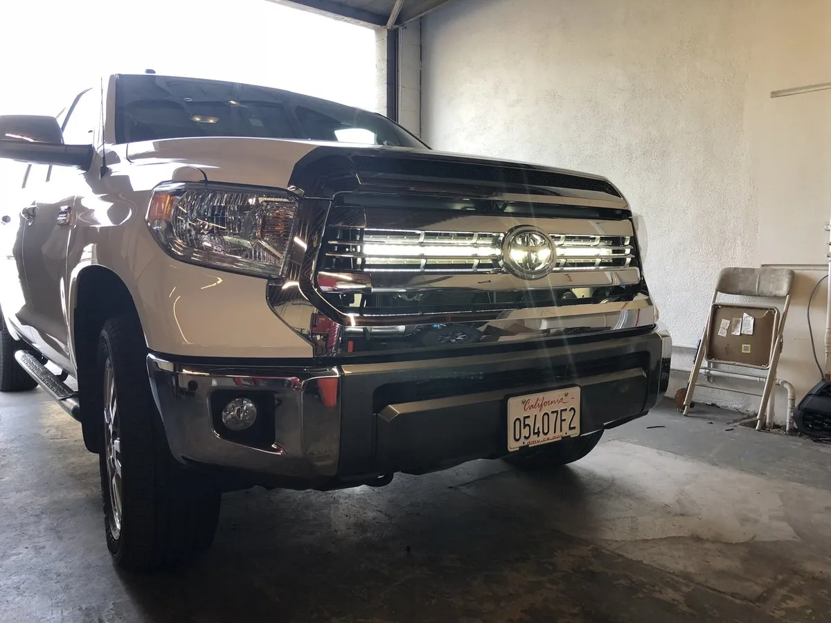 Cali Raised LED 2014-2021 Toyota Tundra 42" Hidden Grille Curved LED Light Bar Mounting Brackets