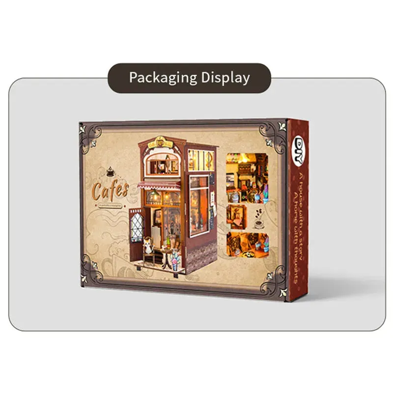 Coffee House: Cozy Miniature Café Scene Wooden LED DIY Book Nook Kit