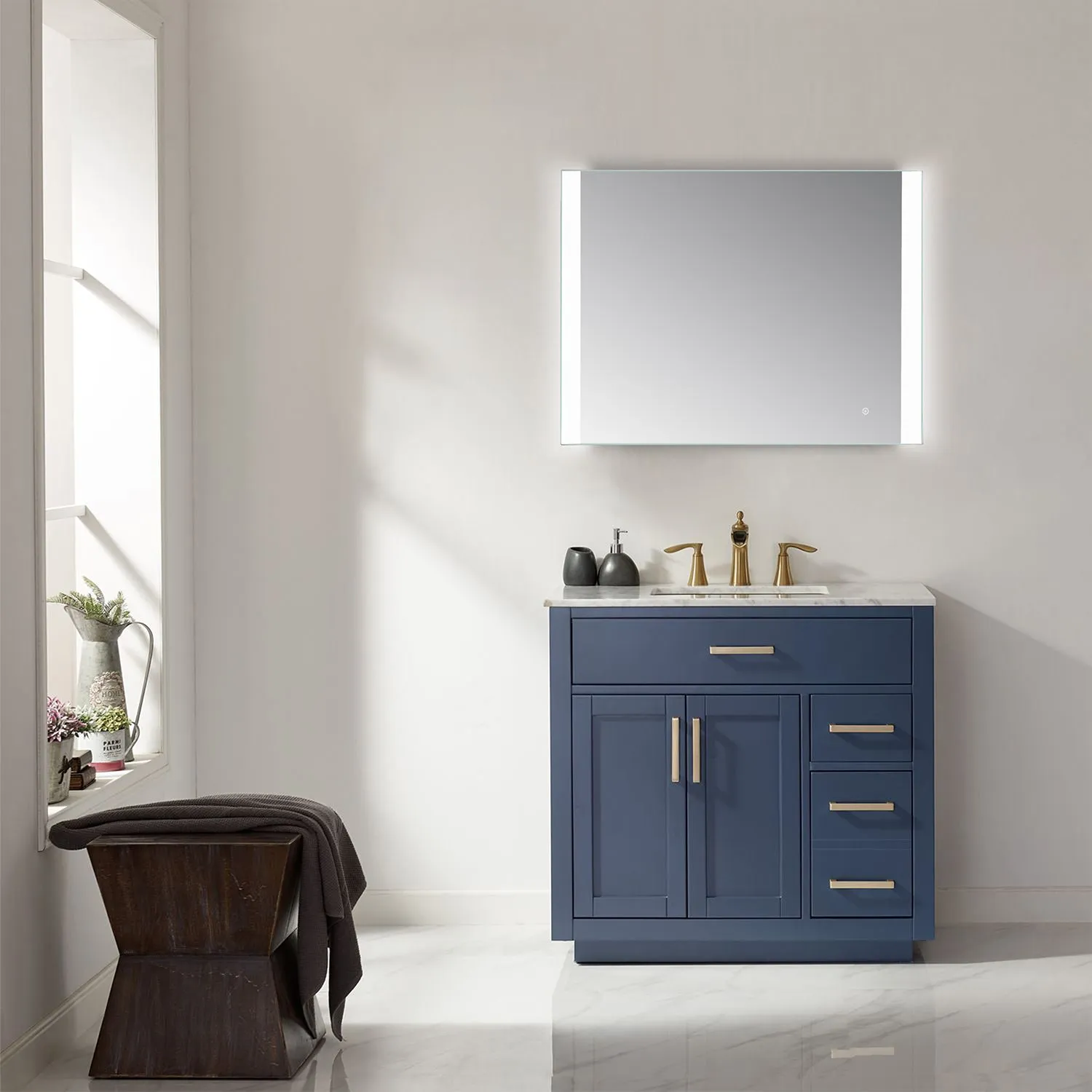 Cosenza Rectangle Frameless Modern LED Bathroom Vanity Mirror