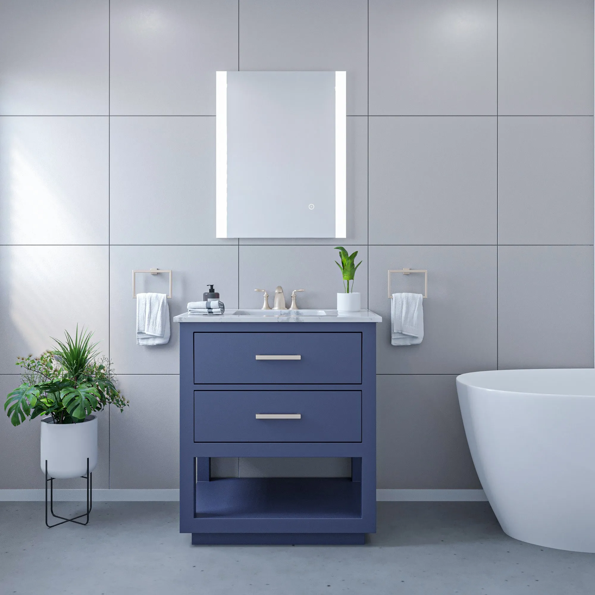 Cosenza Rectangle Frameless Modern LED Bathroom Vanity Mirror