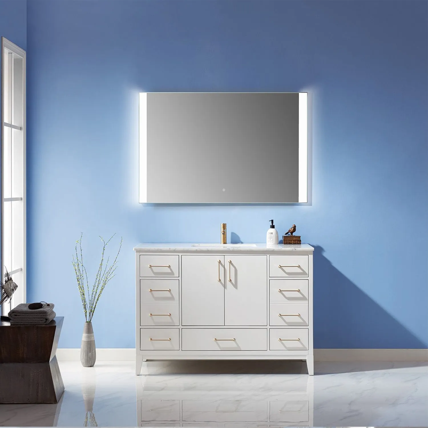 Cosenza Rectangle Frameless Modern LED Bathroom Vanity Mirror