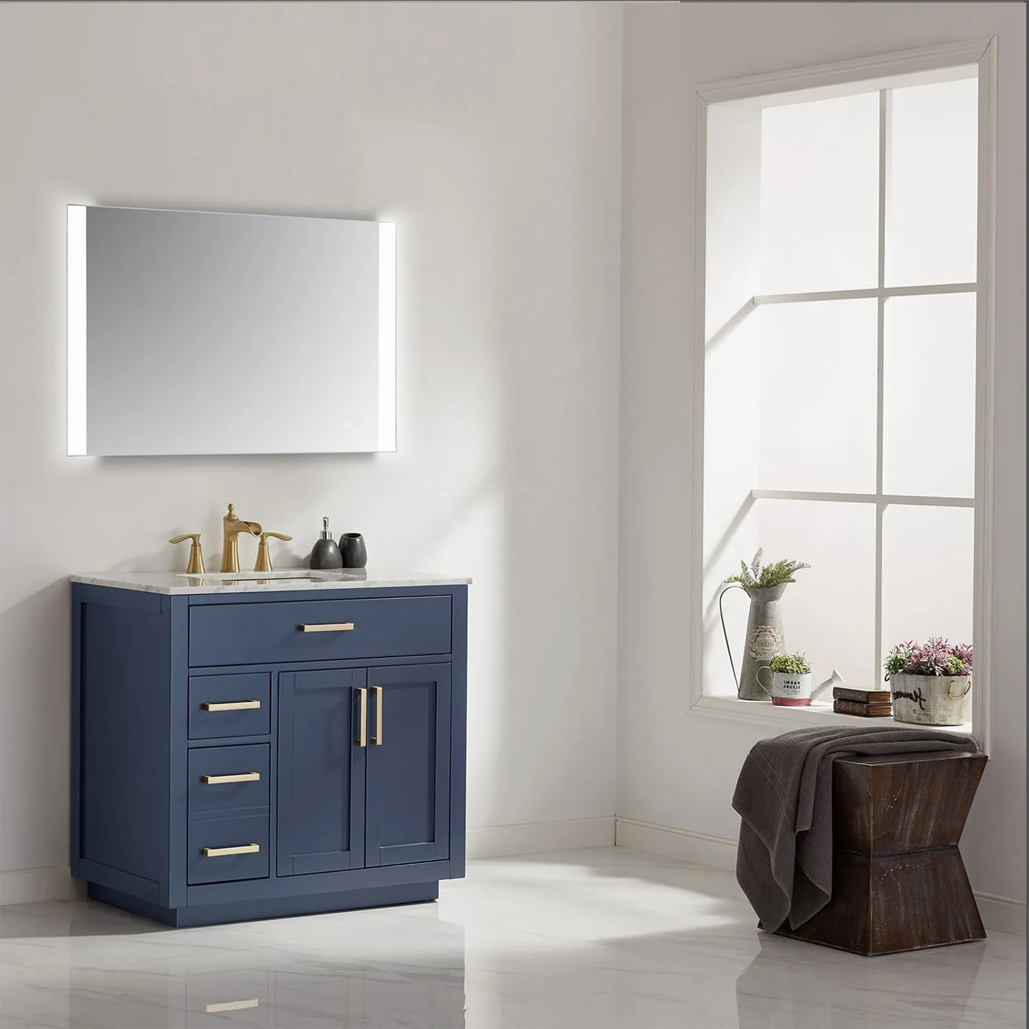 Cosenza Rectangle Frameless Modern LED Bathroom Vanity Mirror