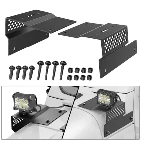 Cowl Pillar Windshield Mounts For 2018-2022 Jeep Wrangler JL JLU
