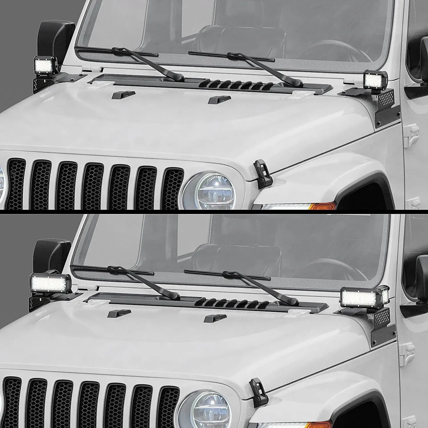 Cowl Pillar Windshield Mounts For 2018-2022 Jeep Wrangler JL JLU