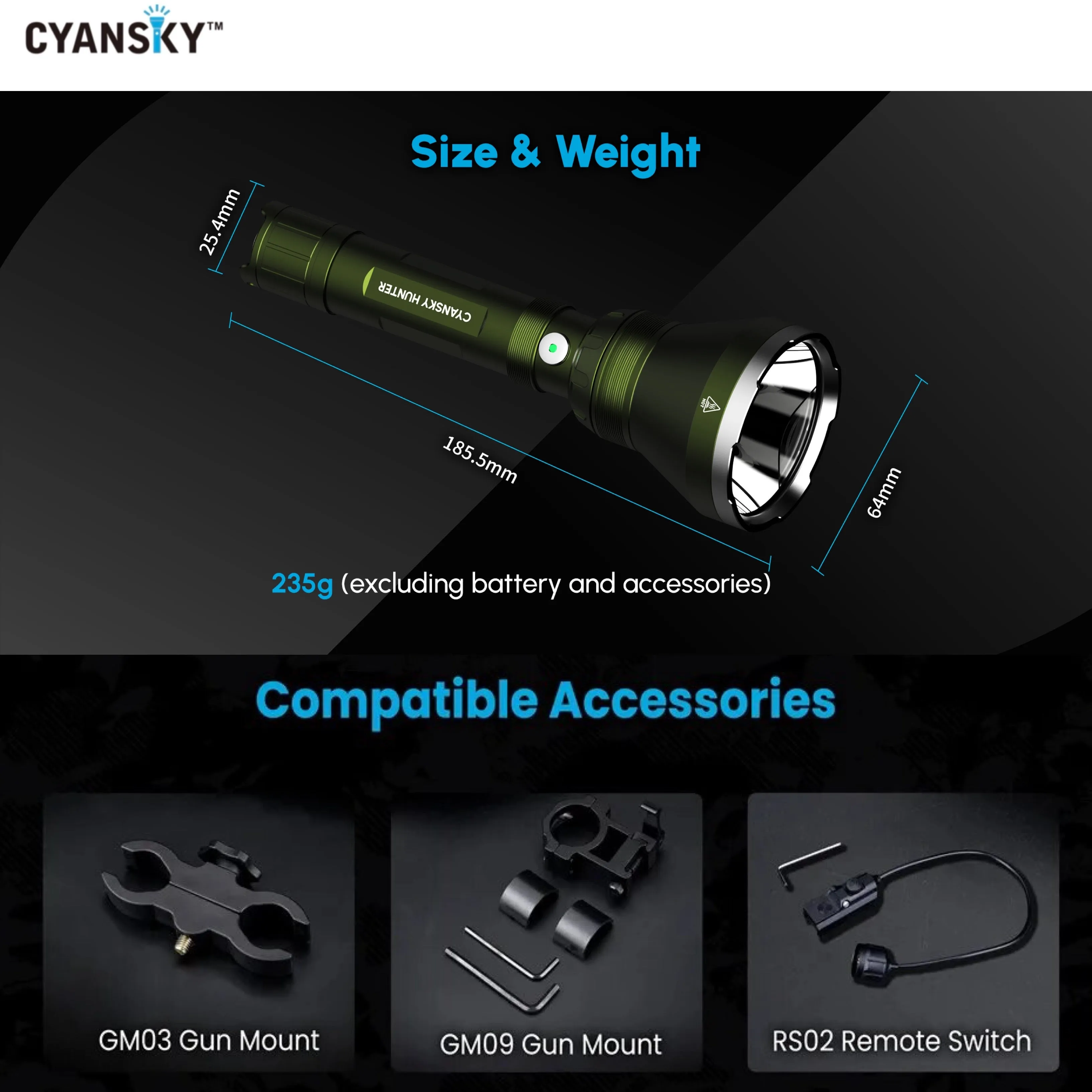 Cyansky HUNTER Multi-color Searchlight 1800LMS 818M