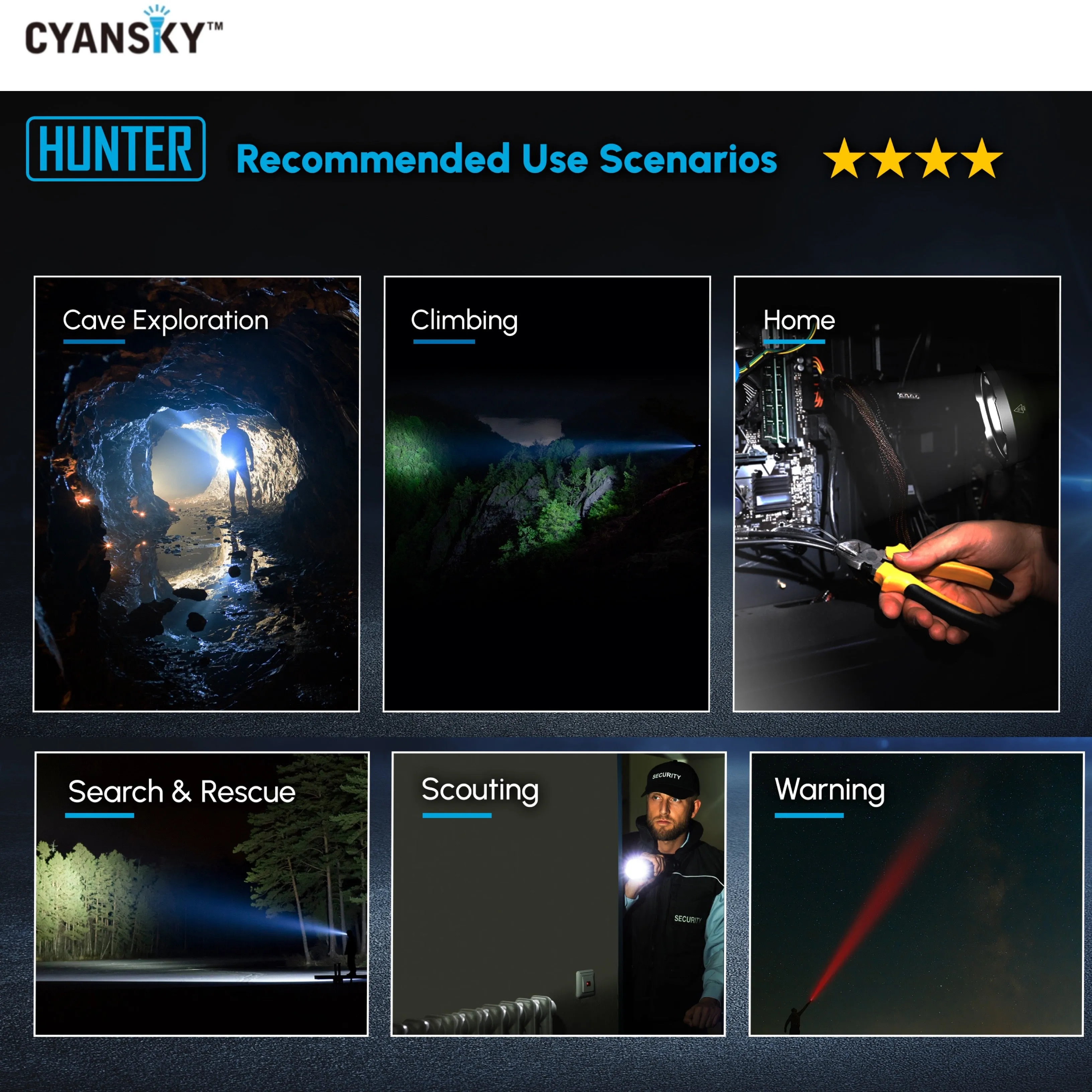 Cyansky HUNTER Multi-color Searchlight 1800LMS 818M