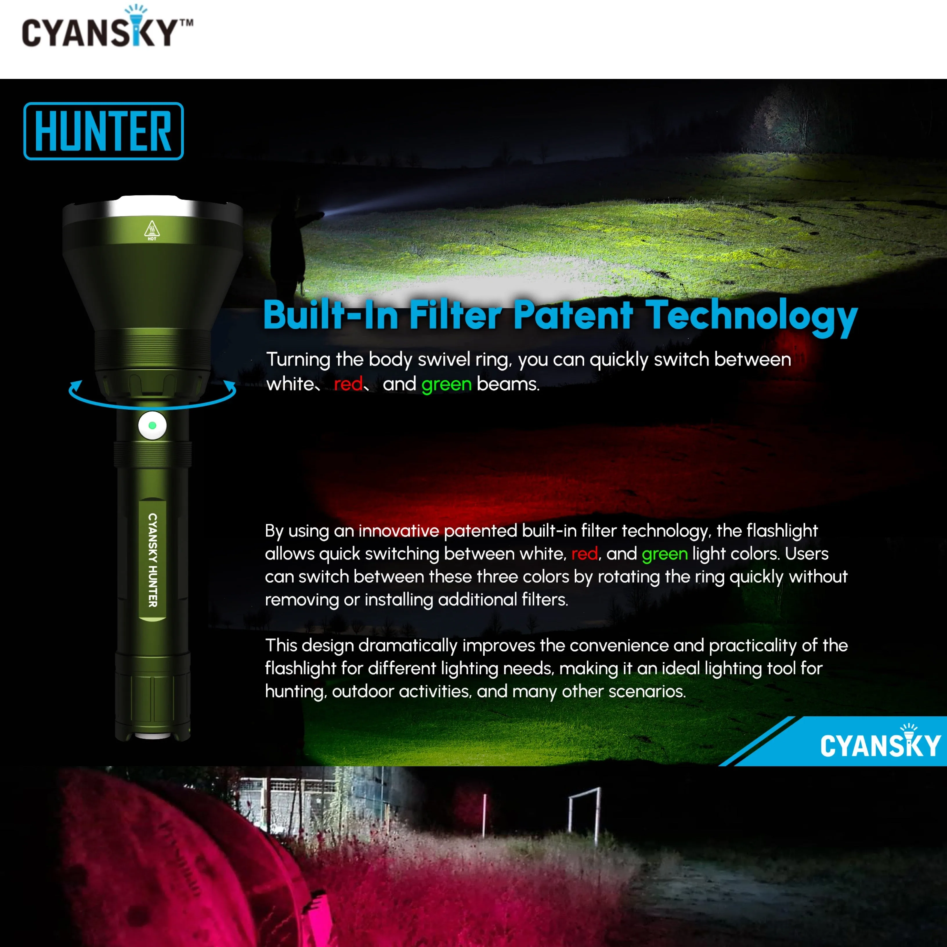 Cyansky HUNTER Multi-color Searchlight 1800LMS 818M