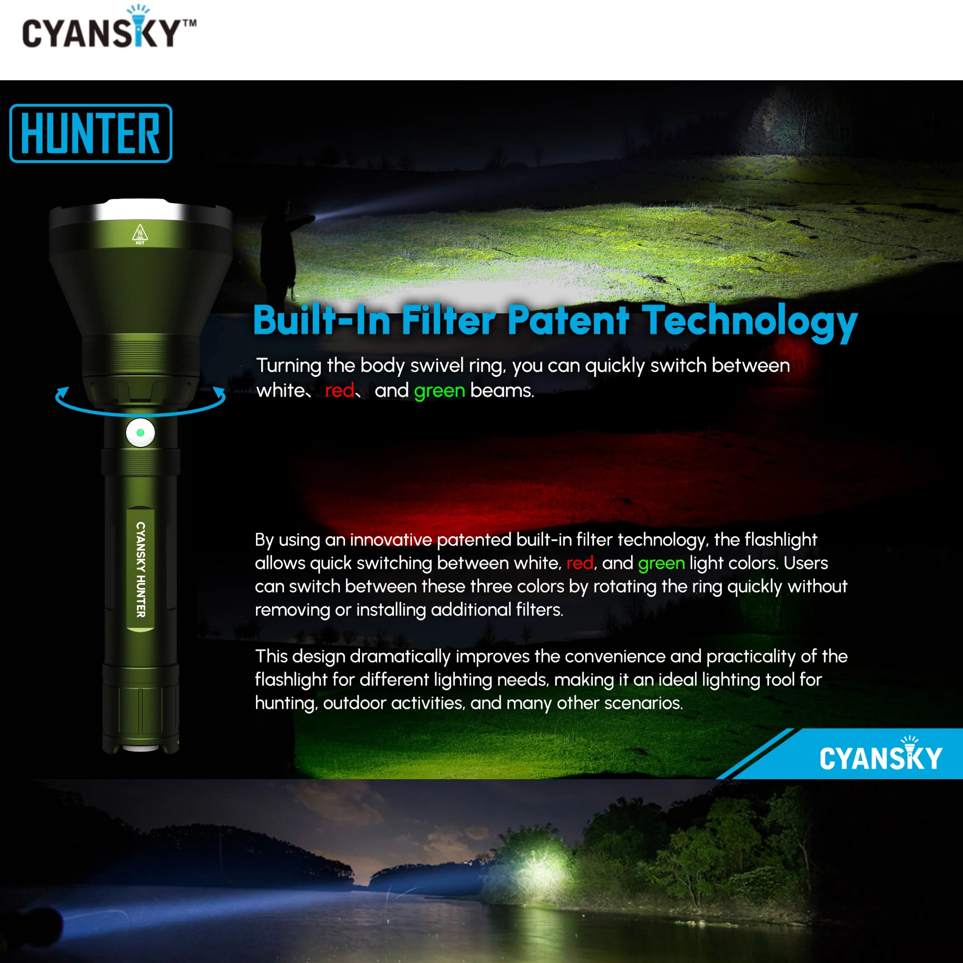 Cyansky HUNTER Multi-color Searchlight 1800LMS 818M