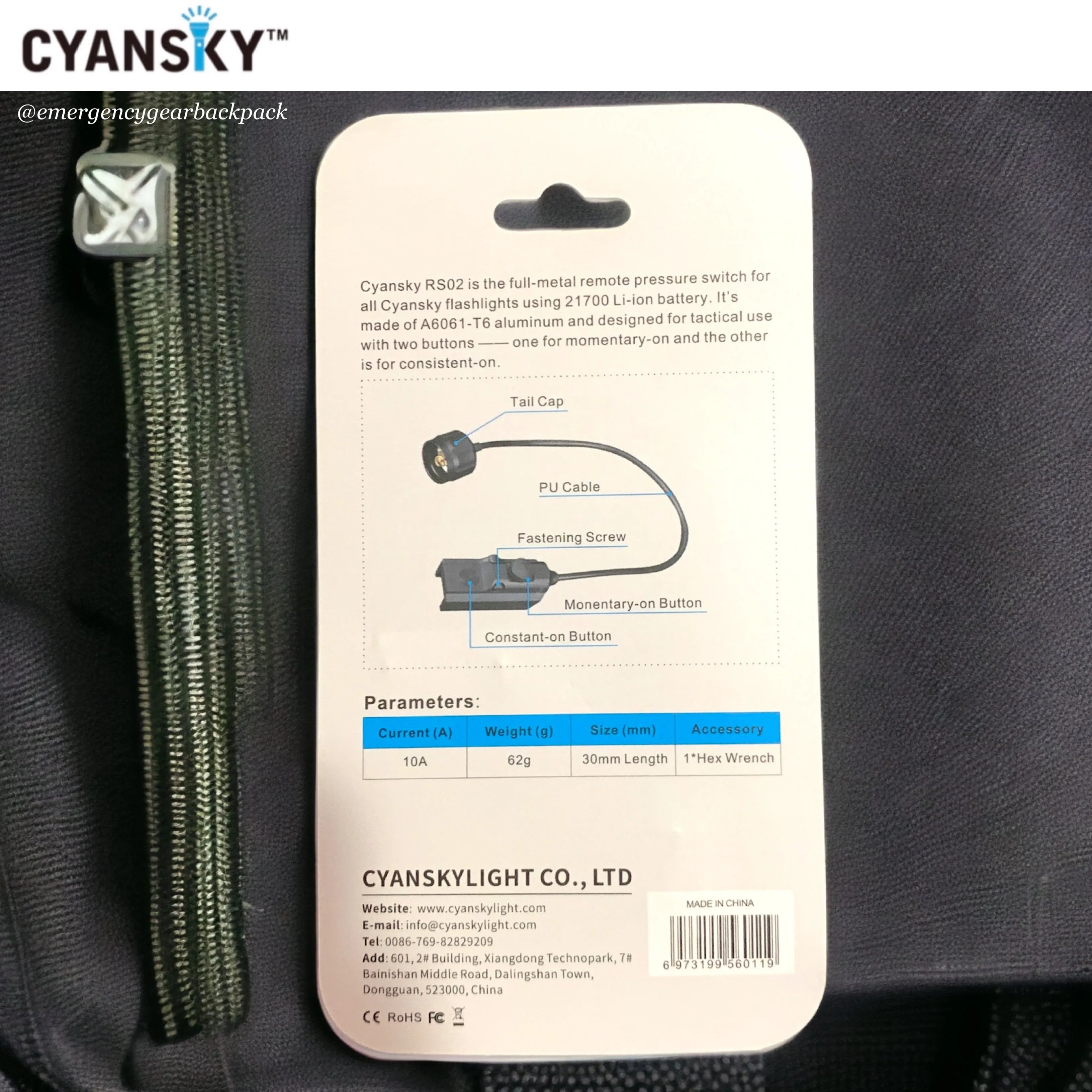 Cyansky RS02 Remote Pressure Switch