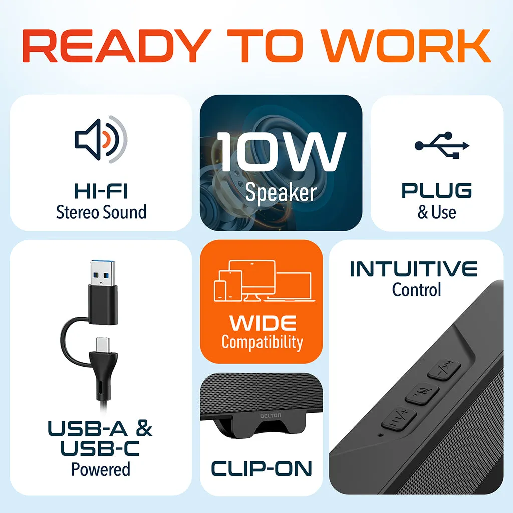 Delton P150 Clip-On USB Computer Speaker