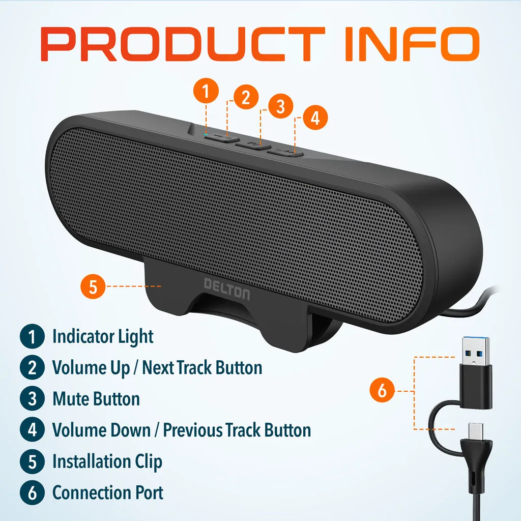 Delton P150 Clip-On USB Computer Speaker