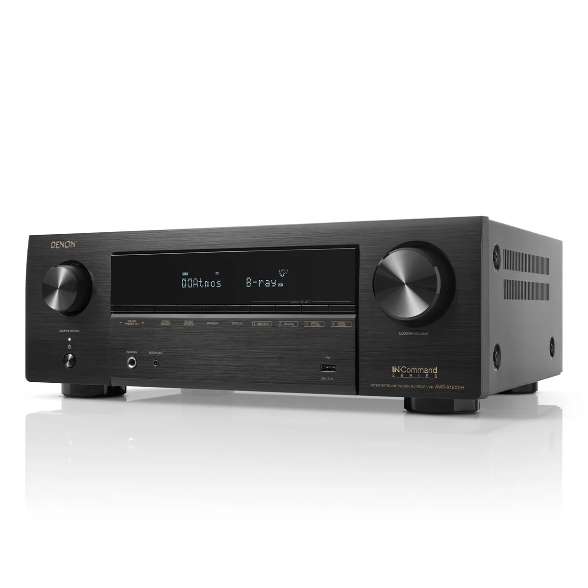 Denon AVRX1800H 7.2 Channel 8K Home Theater Receiver with Dolby Atmos, HEOS Built-In, and Audyssey Room Correction