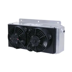 Derale Hi-Flow  Cooler and Fan - 15 x 8-1/4 x 7" - Tube Type - 7/8-14" Female O-Ring Inlet Fitting - 7/8-14" Female O-Ring Outlet Fitting - Universal